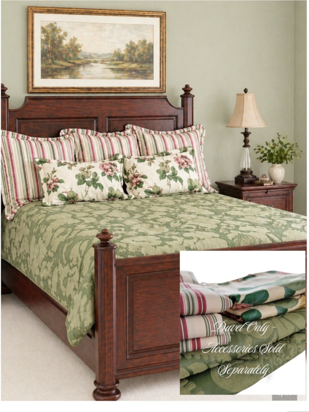 LIKE NEW LEGACY $2,800 Original Price Damask Jacquard Brocade Queen Duvet 1 of 2